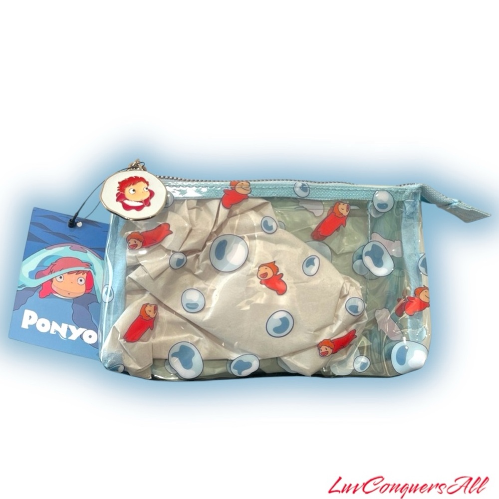 Studio Ghibli Ponyo Bubbles & Ponyo's Siblings Allover Print Cosmetic Bag